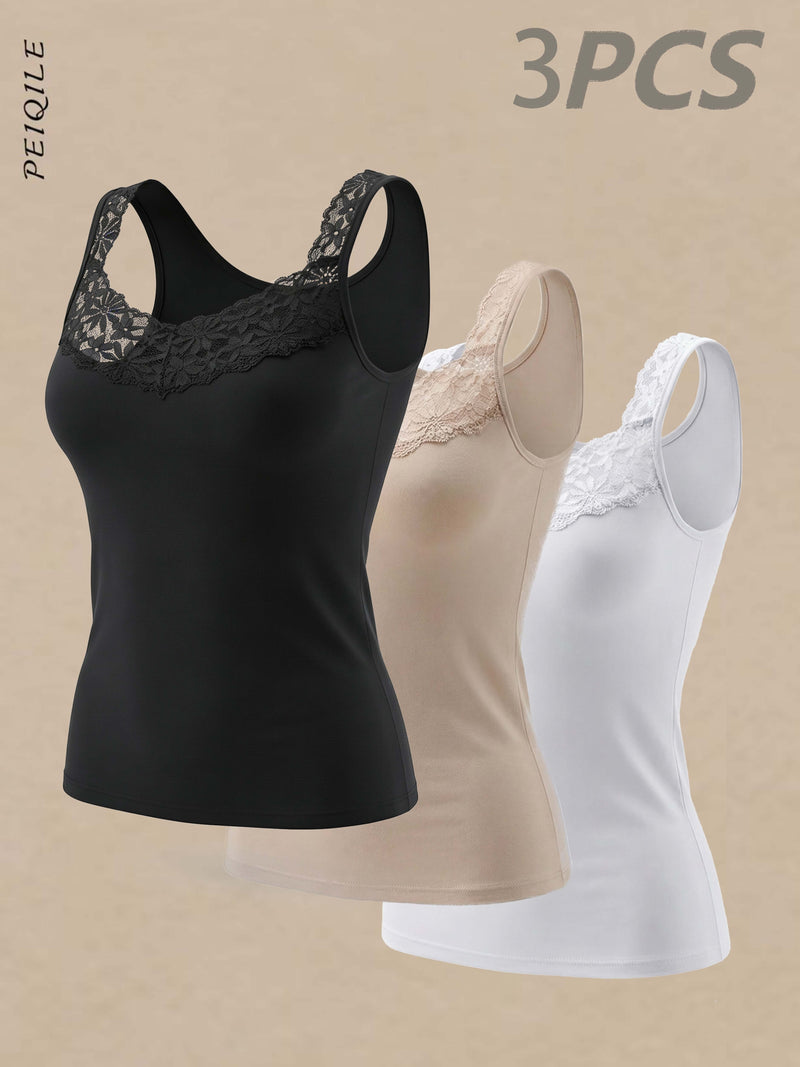 3-Pack Knight Times Women's Wide-Strap Tank Top.