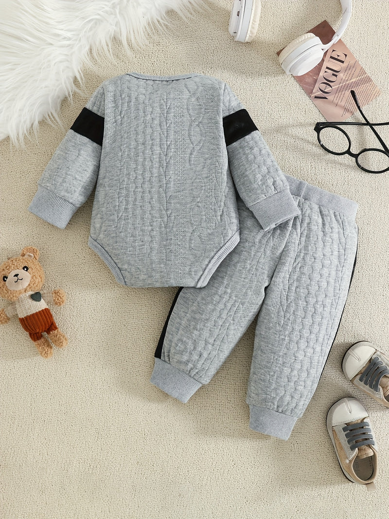 Winter Bear Onesie Clothing Set - Full-Body Long Sleeve & Pants.