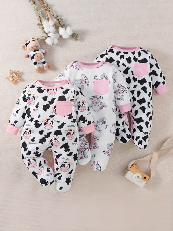 A Set of Three Adorable Onesies for Baby Girls.