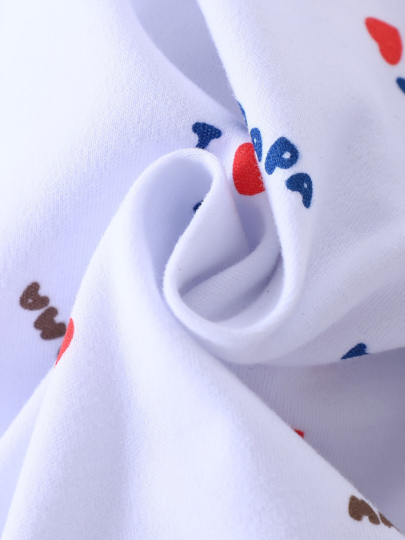 5pcs "I Love Papa and Mama" Embroidered Newborn Baby Clothes Set.