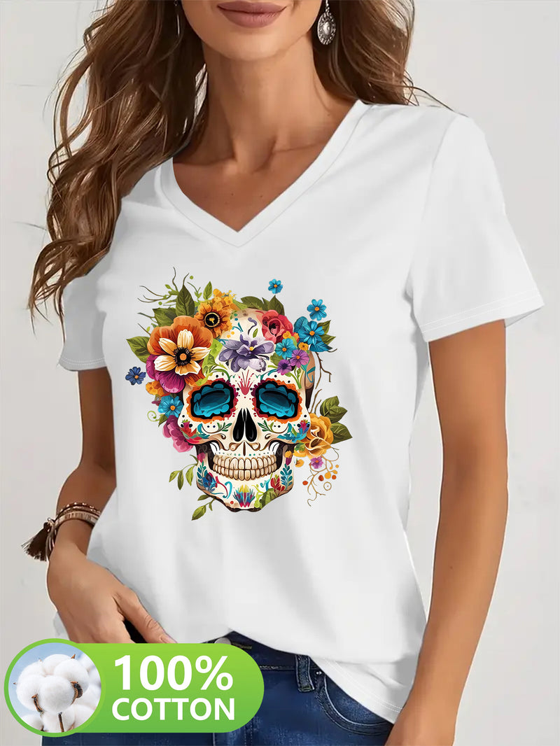 Women's V-Neck Short Sleeve T-Shirt.