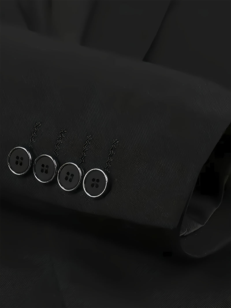 Men's 3pcs Wedding Suit Set - Slim Fit Business Suit Jacket + Single-Breasted Vest.