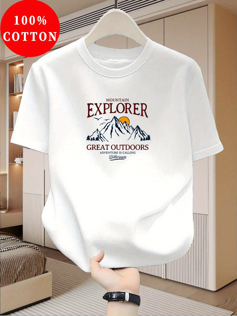 Men'S T-Shirt Casual Round-Neck.