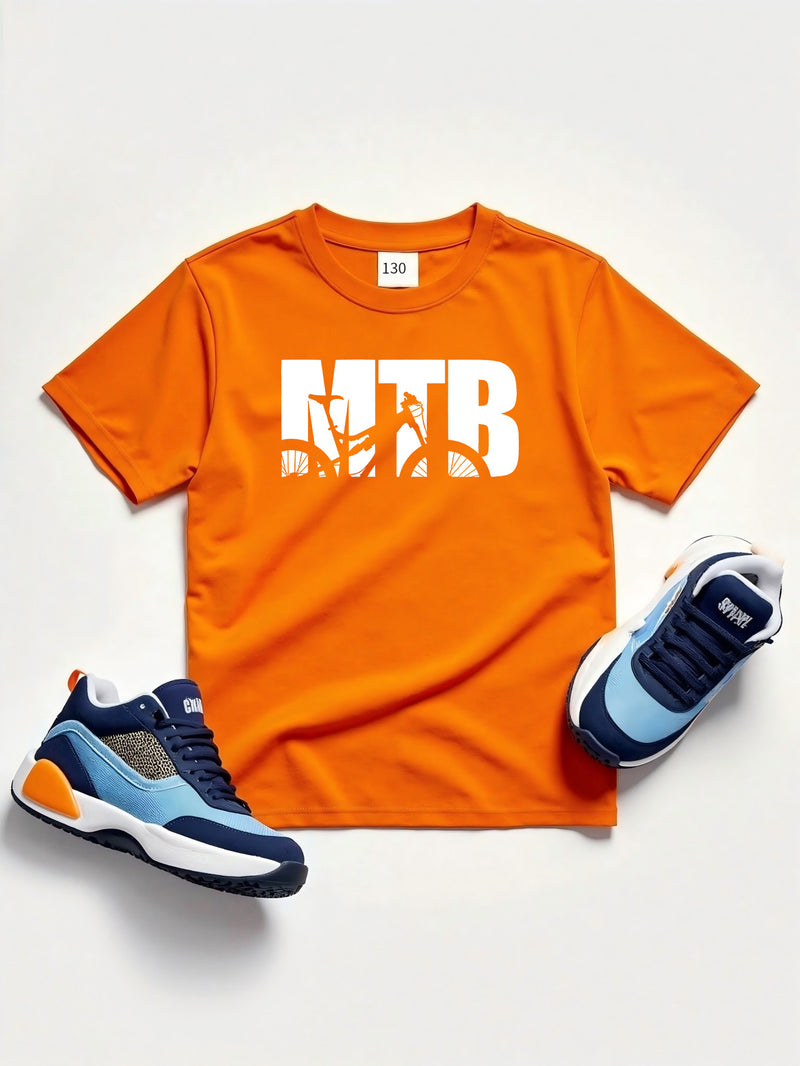 Cartoon Bicycle Print T-Shirt for Boys And Girls.