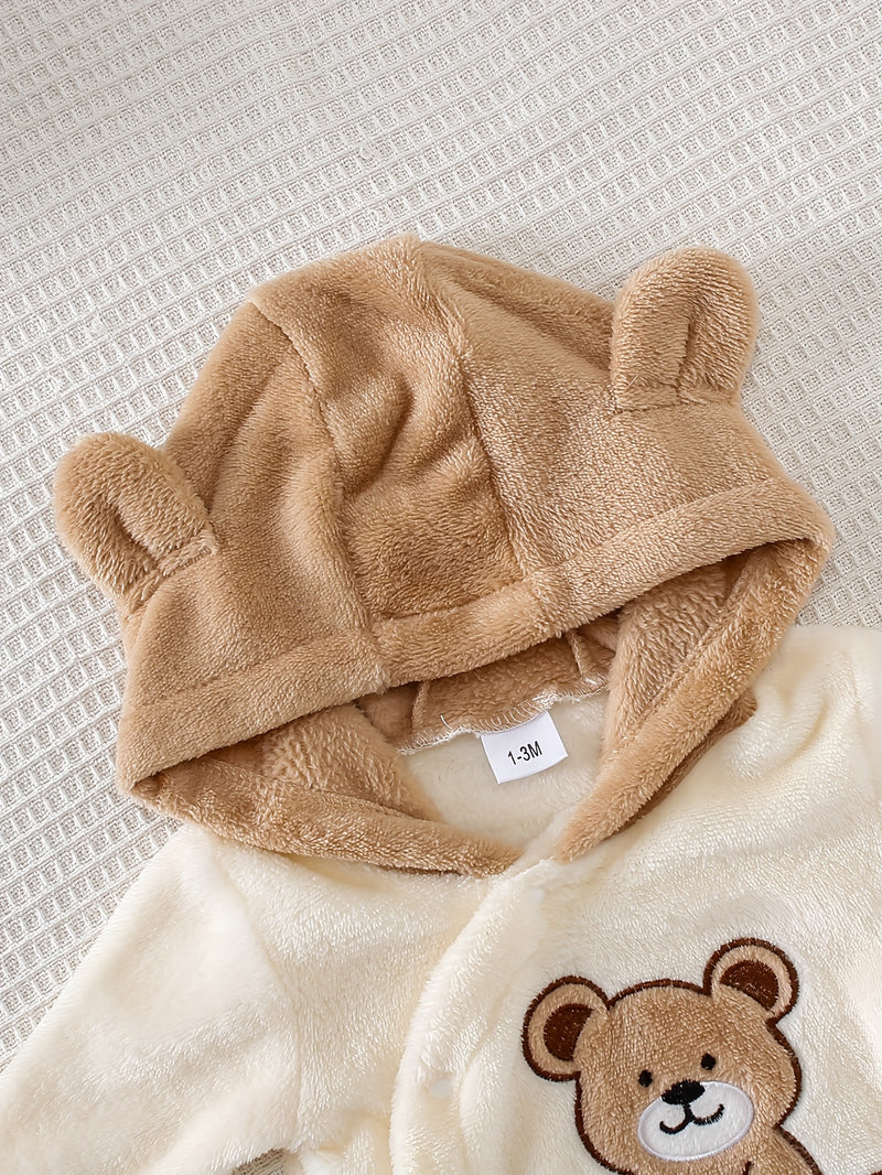 Baby Boy Outdoor Autumn Winter New Bear Embroidery Pattern.