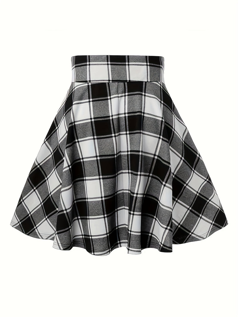 Directional Women's Waist-Tied Plaid Skirt.