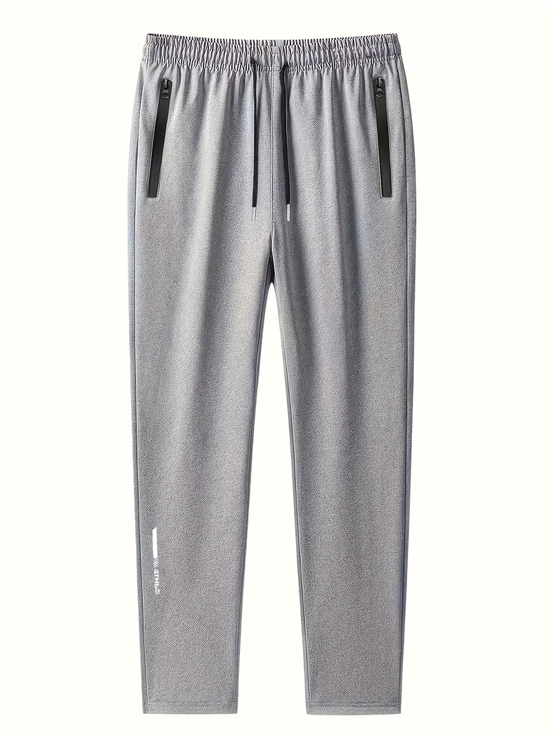 2pcs Men's Straight-Leg Jogger Pants with Zipper.