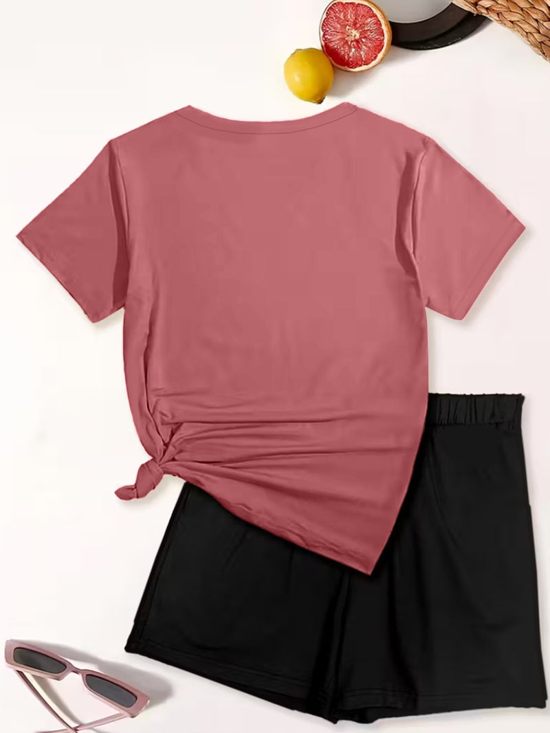 2pcs Women's Y2K Sportswear Suit - Shorts.