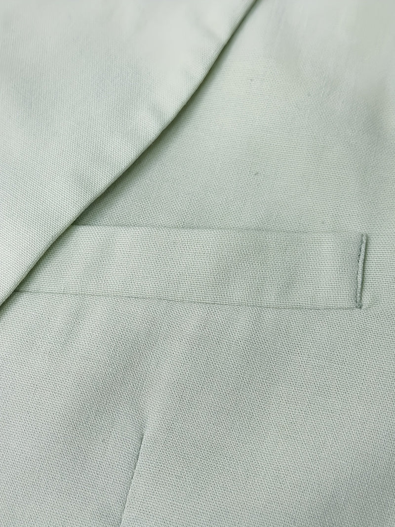 Men's Fashion Green Loose Short Top Two-Piece Set.