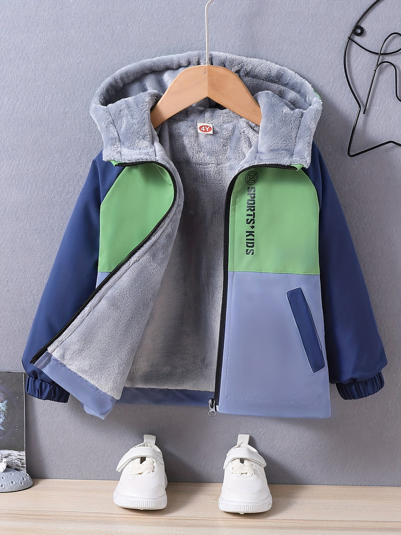 Boys' Casual Hooded Windbreaker Jacket.