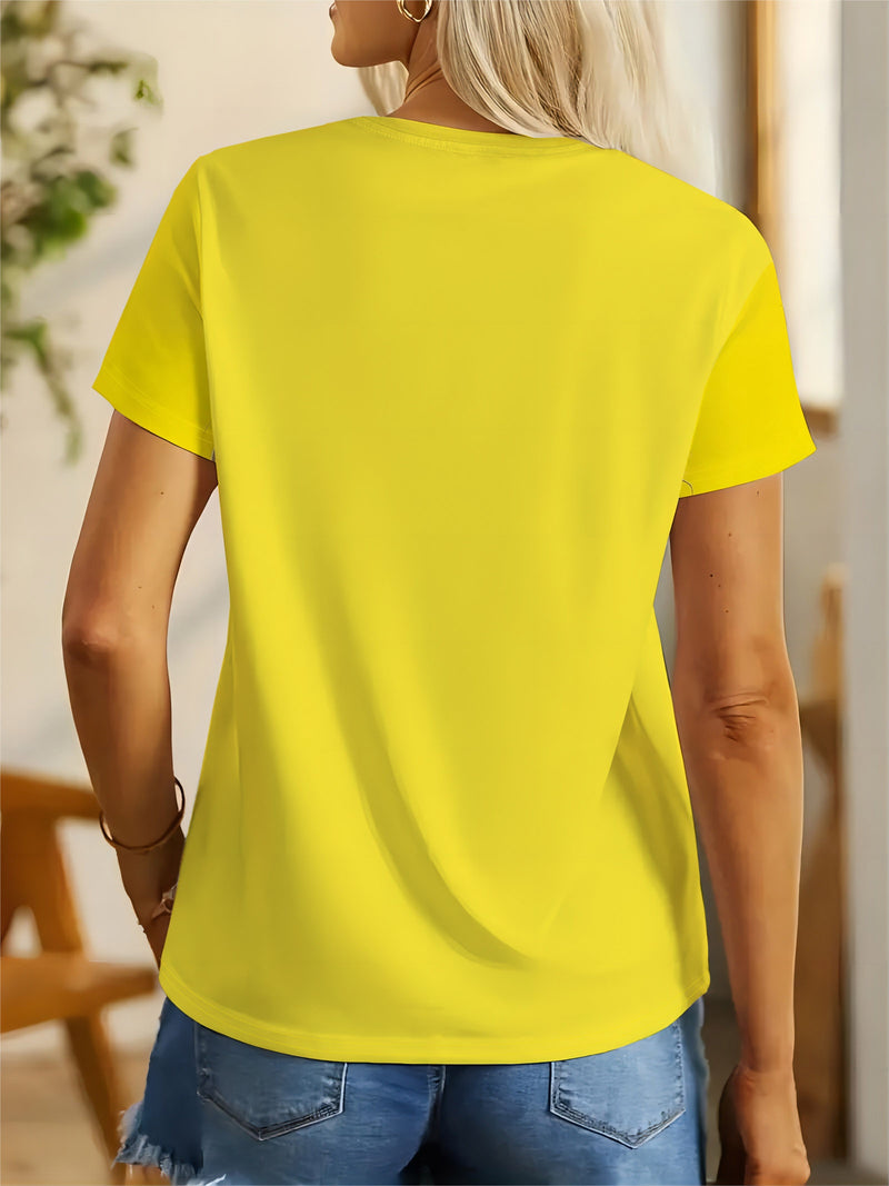 A Short-Sleeved Shirt Featuring a Casual Duck Wine Chocolate Design, Perfect for Women.