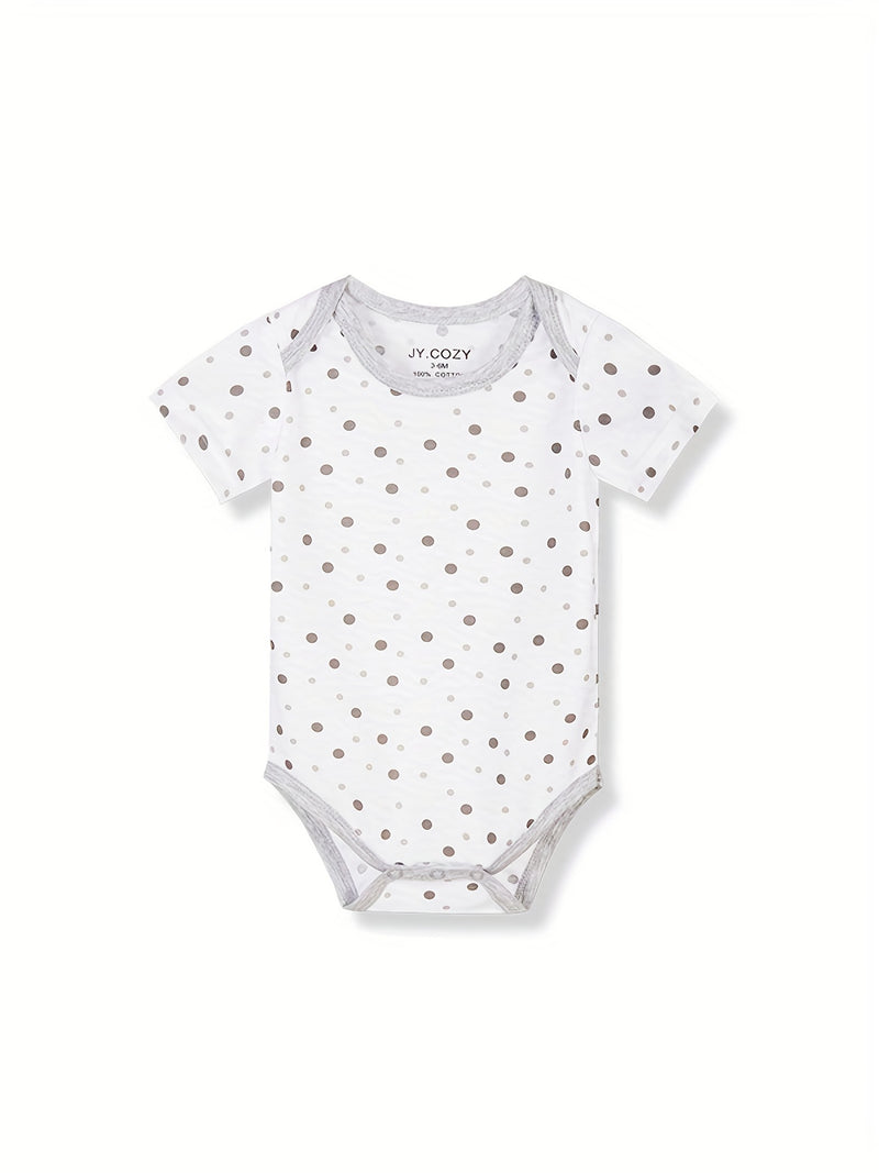 5pcs Baby Bodysuit Set with 5 Pairs of Newborn Pants, Girls Clothing Outfit.