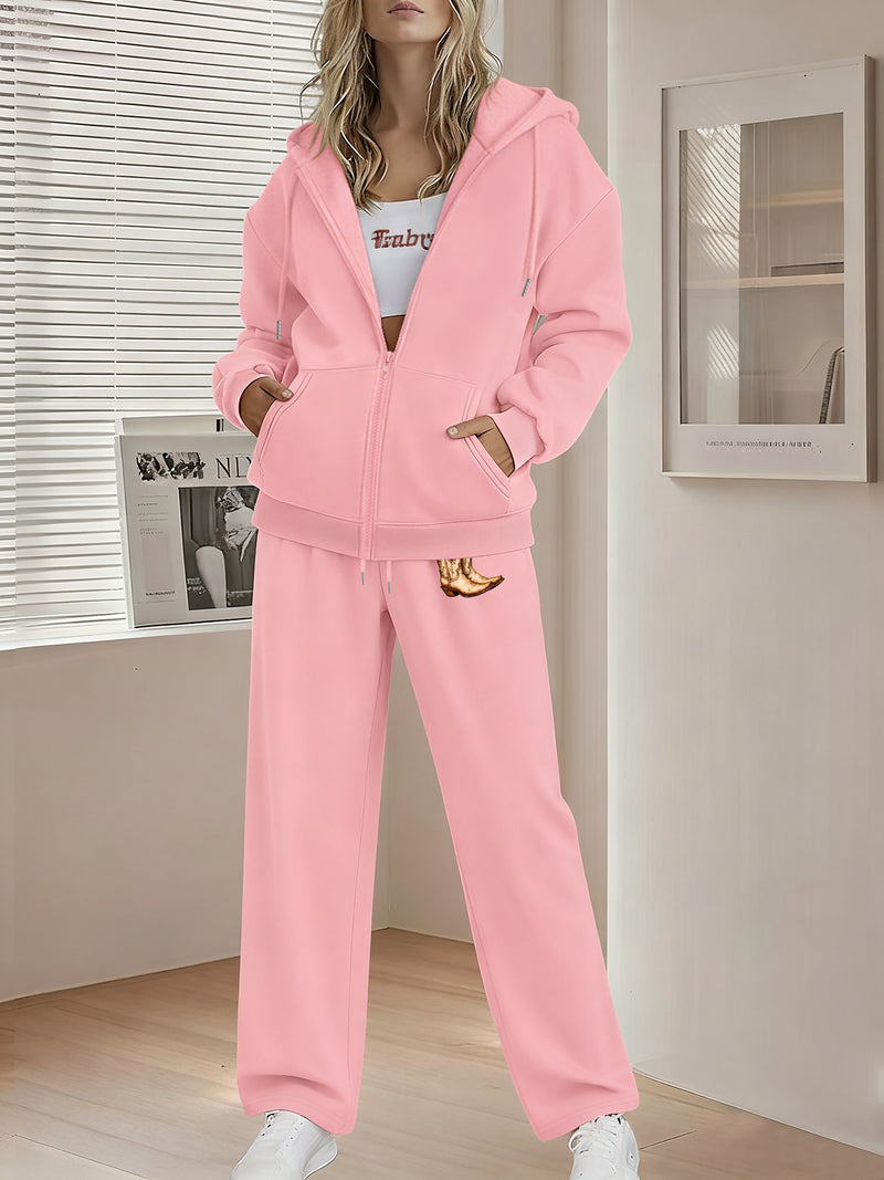 Women’s Graphic Print 2pcs Set, Hoodie & Pants.