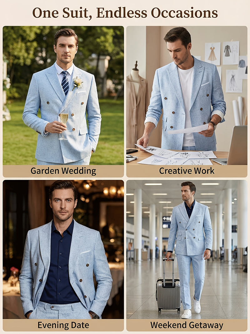 Men'S Premium New Two-Piece Suit Set Suit Jacket + Trousers.