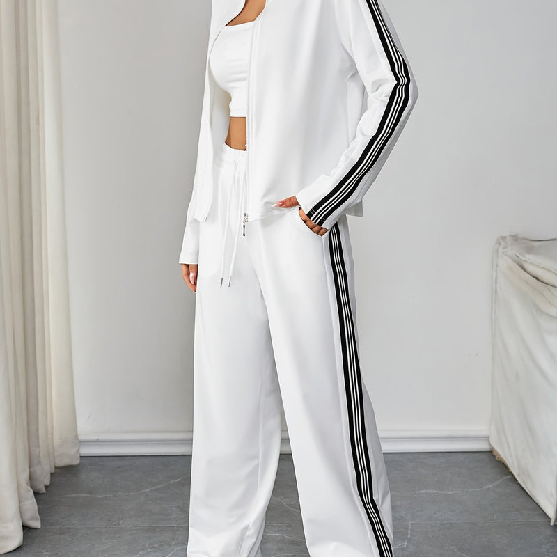 Women's 2pcs Set: Long-Sleeve Zipper Jacket and Long Pants.