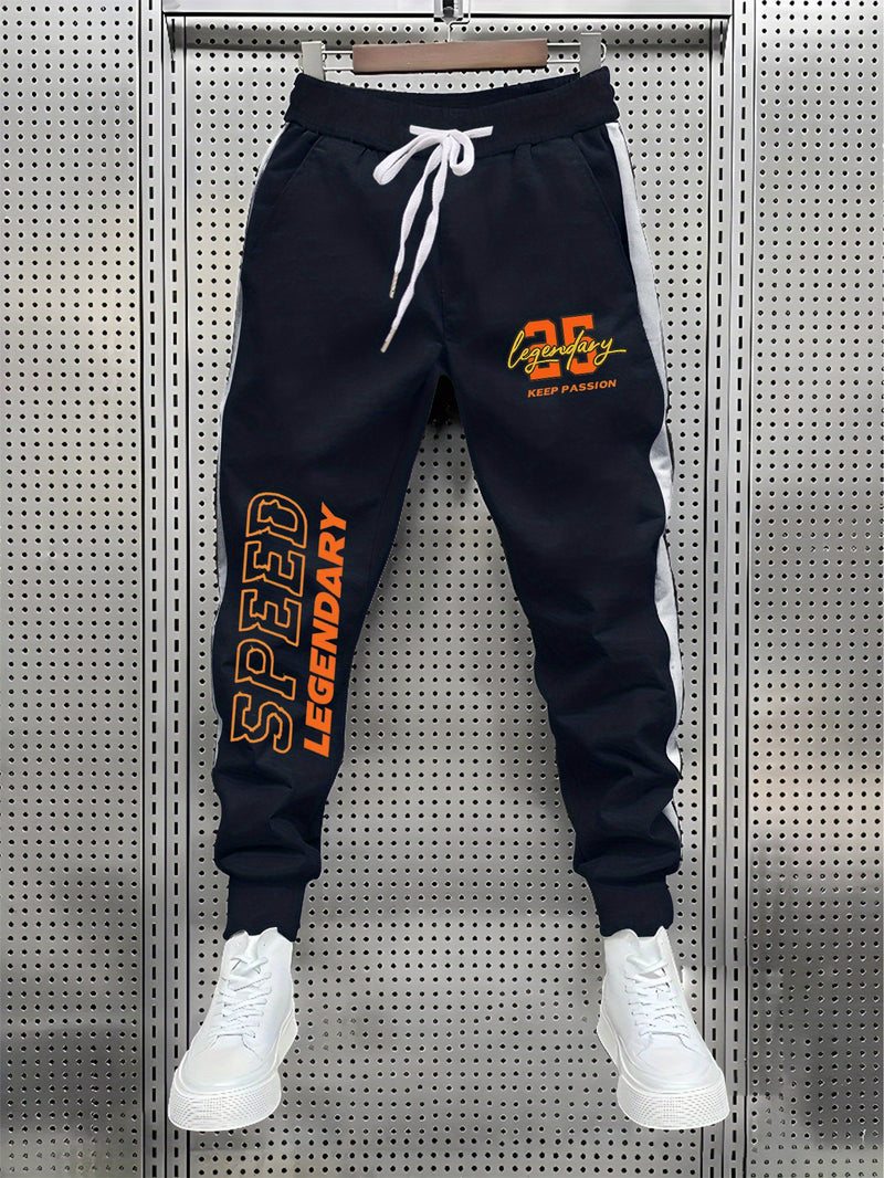 Men’s Athletic Joggers Featuring Printed Stretch Material for Gym And Jogging.