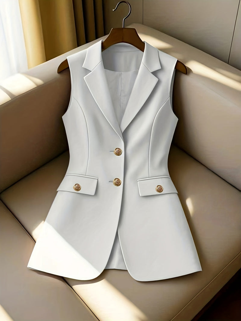 Ladies New Spring, Autumn And Winter Business Elegant Lapel Suit Vest.