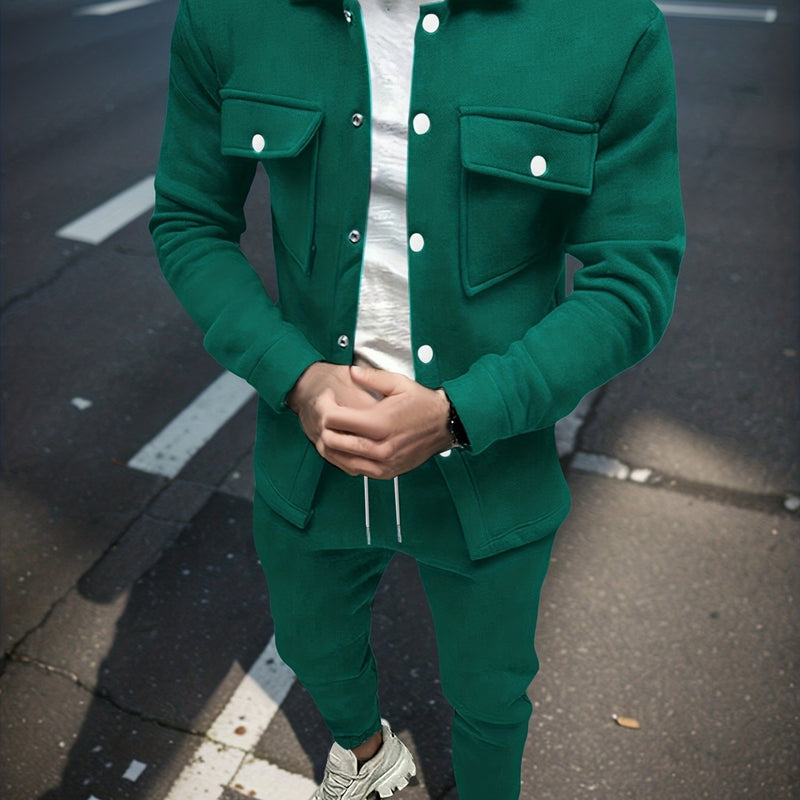 Men's Stylish Versatile Lapel Jacket with Real Pockets And Long Sleeves.