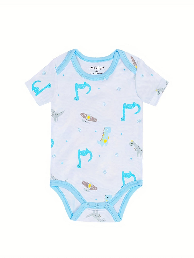 5pcs Cute Baby Girl 100% Cotton Short Sleeve Bodysuits.