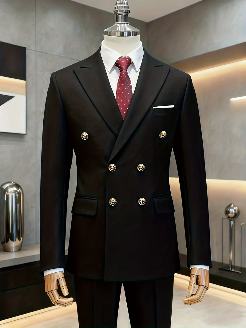 Men'S Premium Two-Piece Suit - Tailored Business Casual Blazer And Trousers.