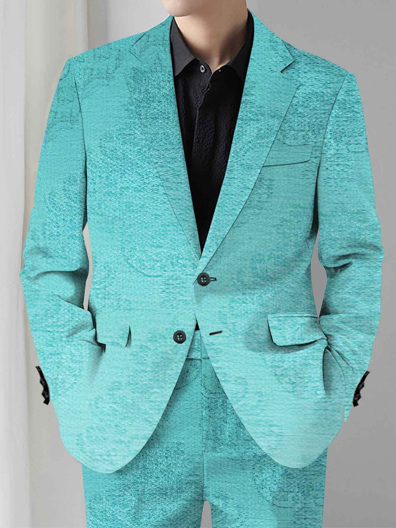 Men's Standard Size Suit Set, Printed Business Casual Suit Jacket.