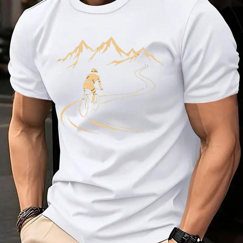 Men's T-Shirt Summer Casual Sports Fashion, Crew Neck.