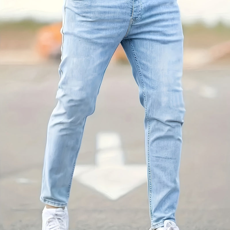 Men's Casual Slim Fit Stretch Denim Pants.