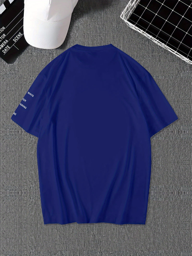 Men's Graphic Print Round Neck Short Sleeve, a Gift for Boyfriends.