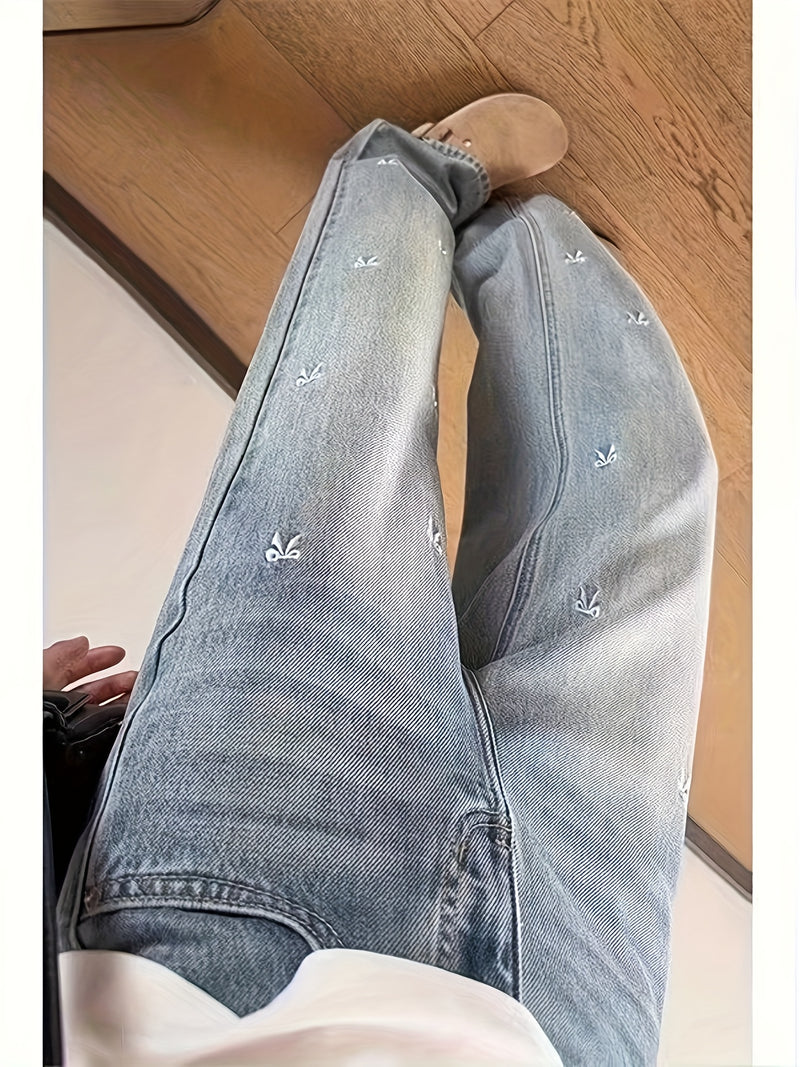 Light Blue Wide-Leg Jeans for Women.