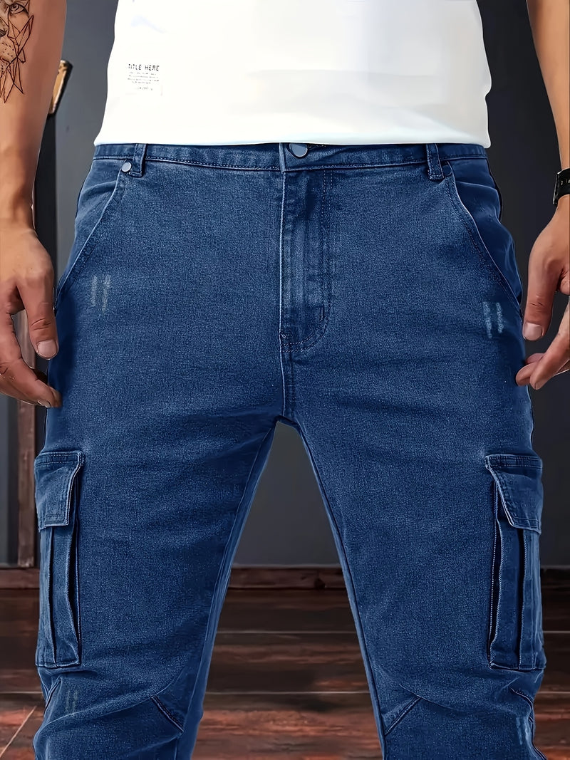 Men's Trendy Casual Long Pants with Multiple Pockets.