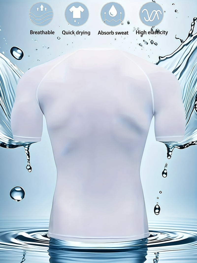 Men's Snake Head Print Two-Piece Set: Short Sleeve Top+Shorts.