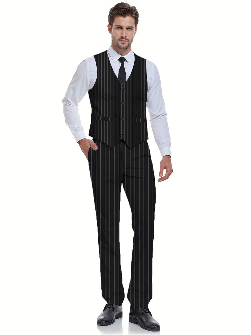 Fashionable Men's Two-Piece Set Consisting of a Vest And Trousers.
