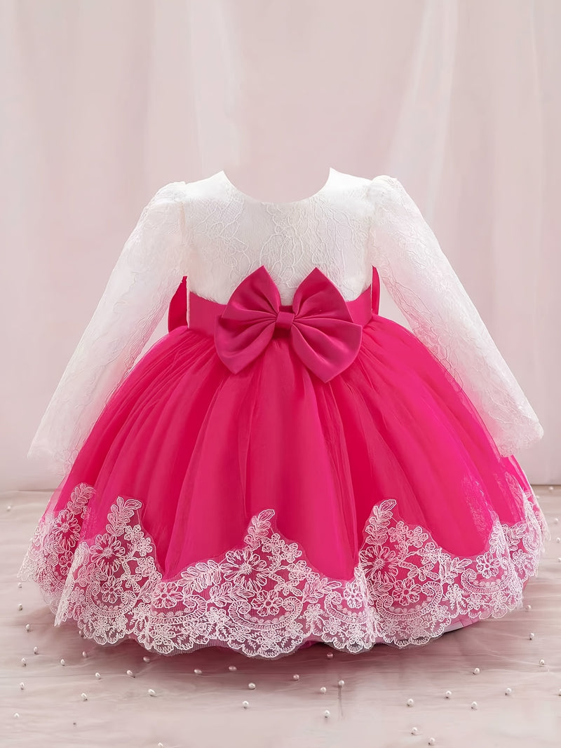 New Bow Children's Dress, Infant & Toddler Christening Gown.