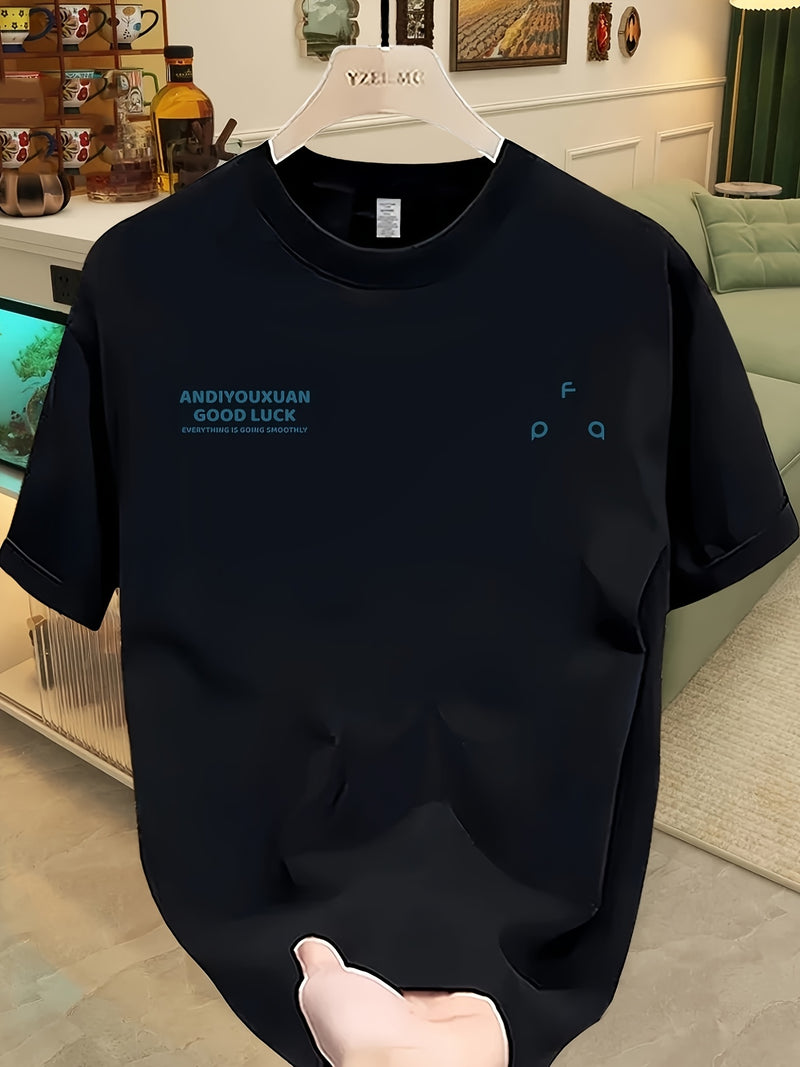 Men's Summer Heavy Short-Sleeve T-Shirt with Trendy Prints.