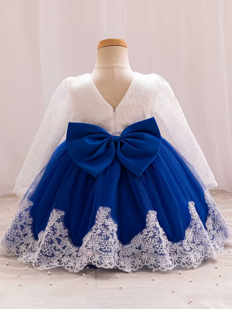 New Bow Children's Dress, Infant & Toddler Christening Gown.