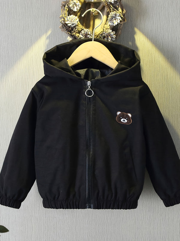 Boys Autumn Bear Jacket Lightweight Spring/Fall Outfit Stylish Hoodie Casual.