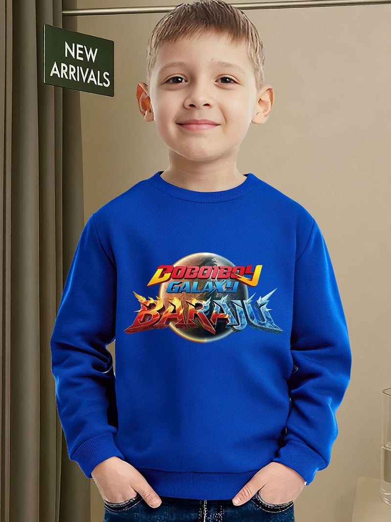 Boboiboy Galaxy Themed Boys' Warm Crewneck Sweatshirt.