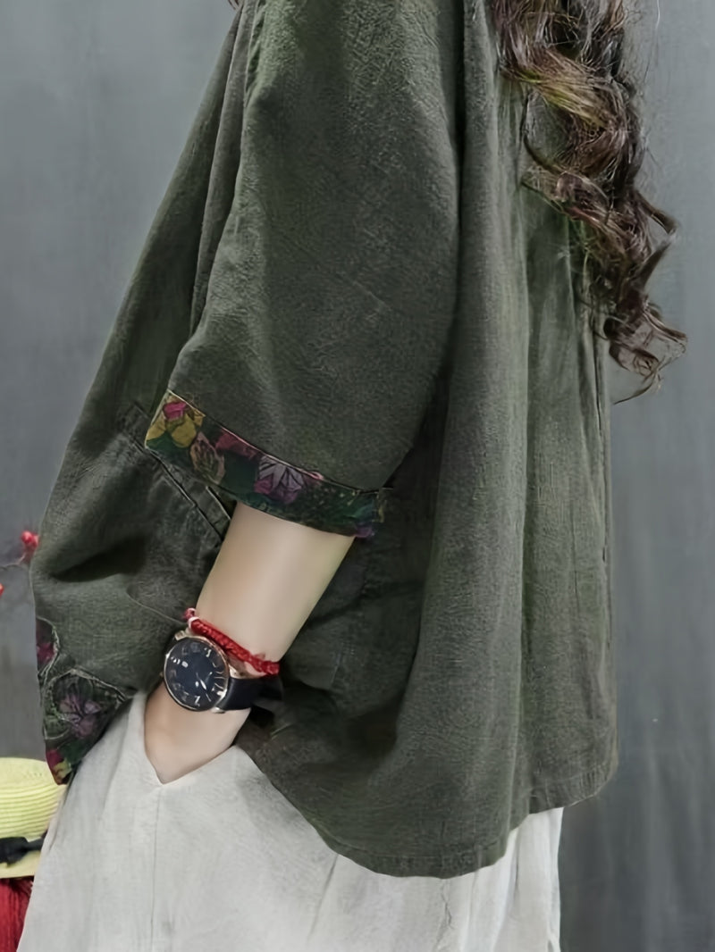 Women’s Spring And Summer Collection Vintage Style Button-Up.