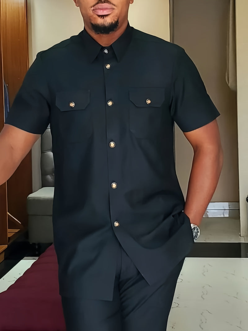 African Men'S Dashiki Suit, Men'S Suit, Button Cardigan Short.