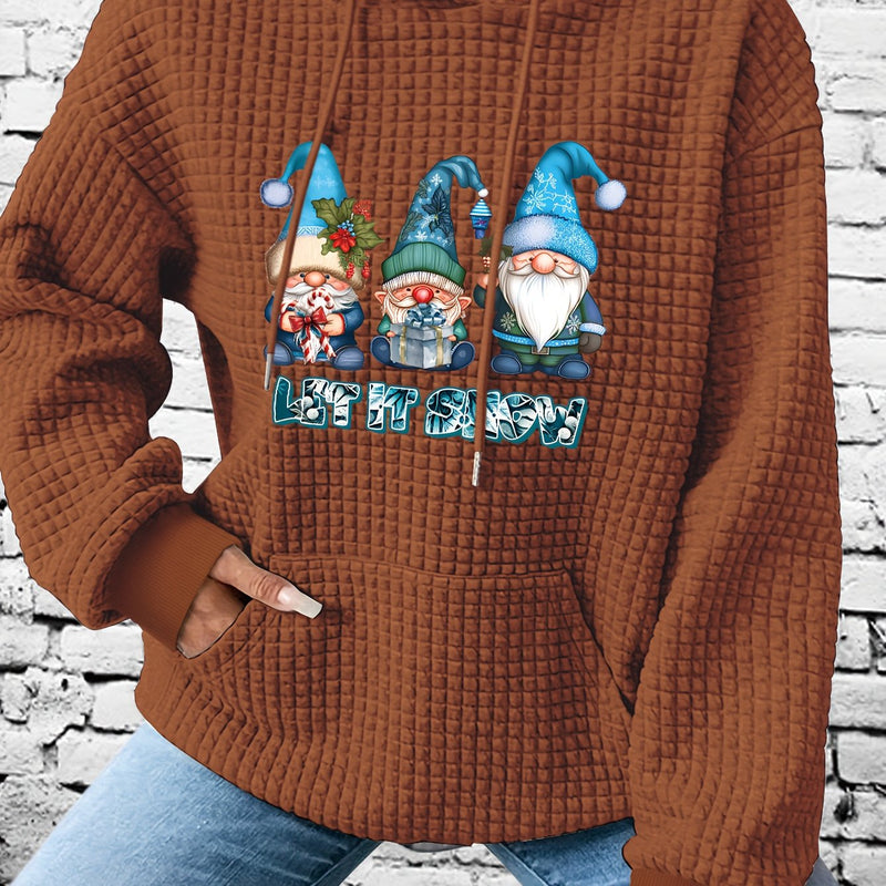 Patterned Waffle Hoodie