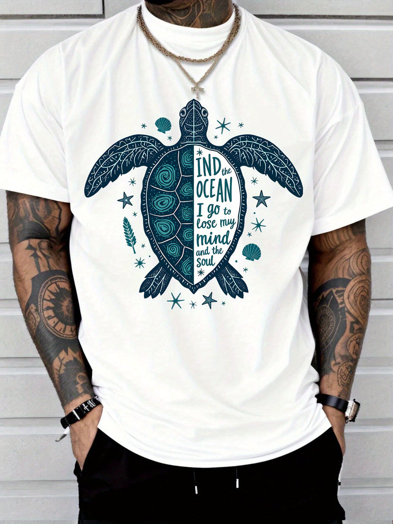 Men'S Fashion Short Sleeve Print T-Shirt.