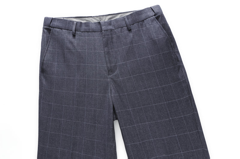 3pcs Men's Slim-Fit Checkered Suit - Notable Suit Suitable for Business.