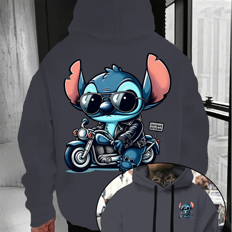 Disney Hoodie - Men's Stitch Driving Cartoon