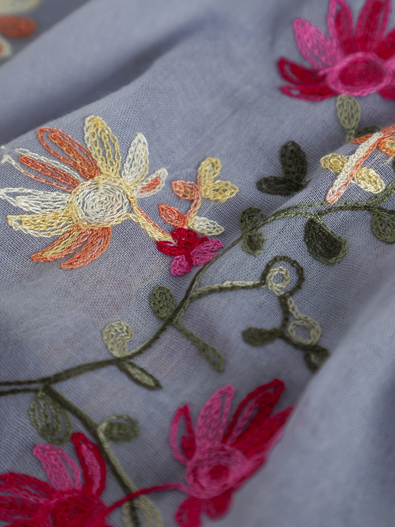 Women's Floral Embroidered Scarf Shawl.