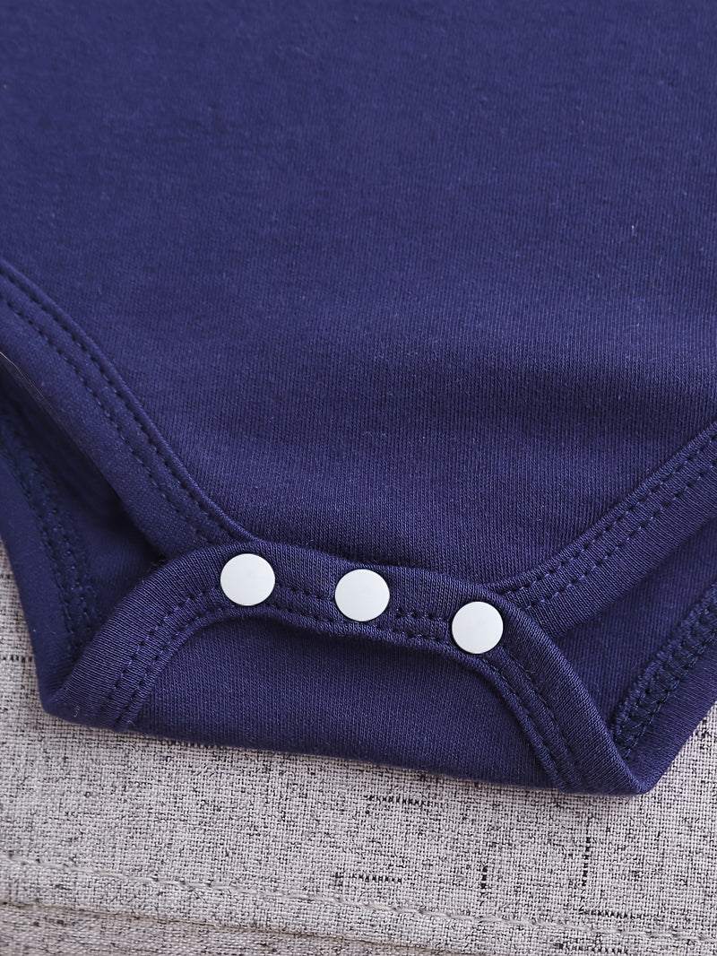 3pcs Set of Random Pattern Boys Short-Sleeve Romper Bodysuits.
