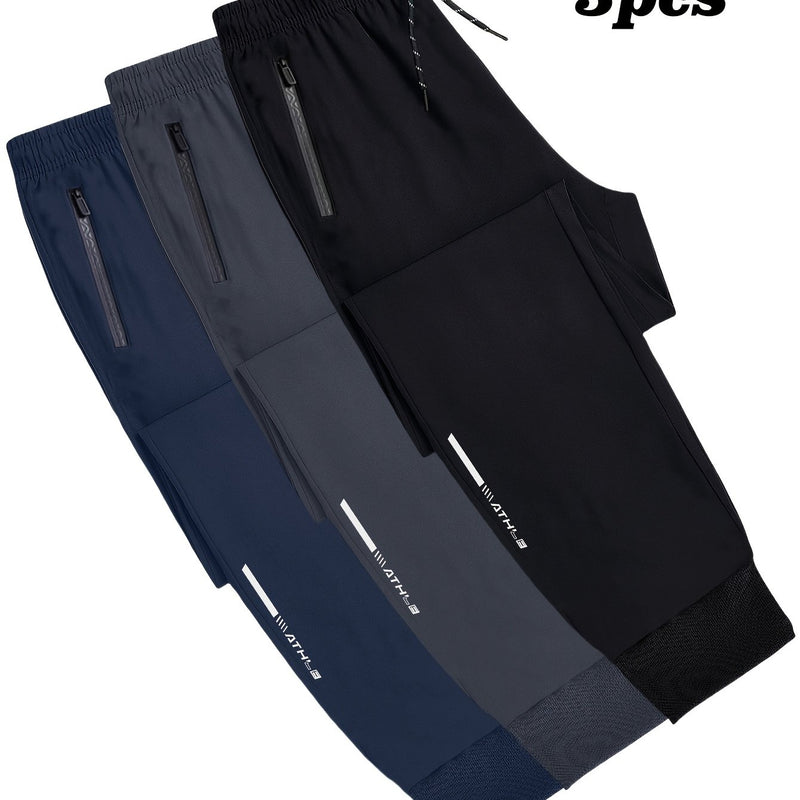 3pcs Men's Outdoor Quick-Dry Simple and Stylish Pants.