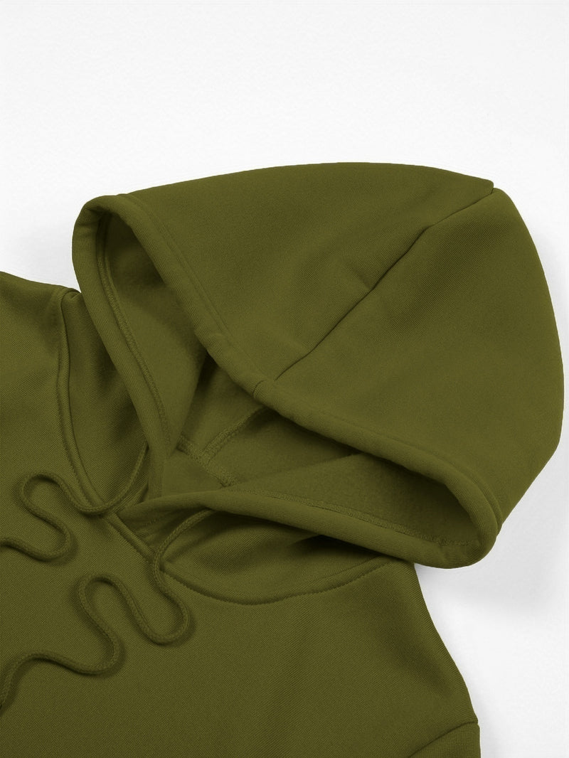 Men's Red Hoodie with "Never Give Up" Print.