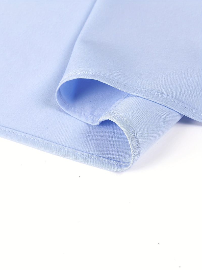 Two-Piece Set of Men's Solid Color Elastic Shirts.