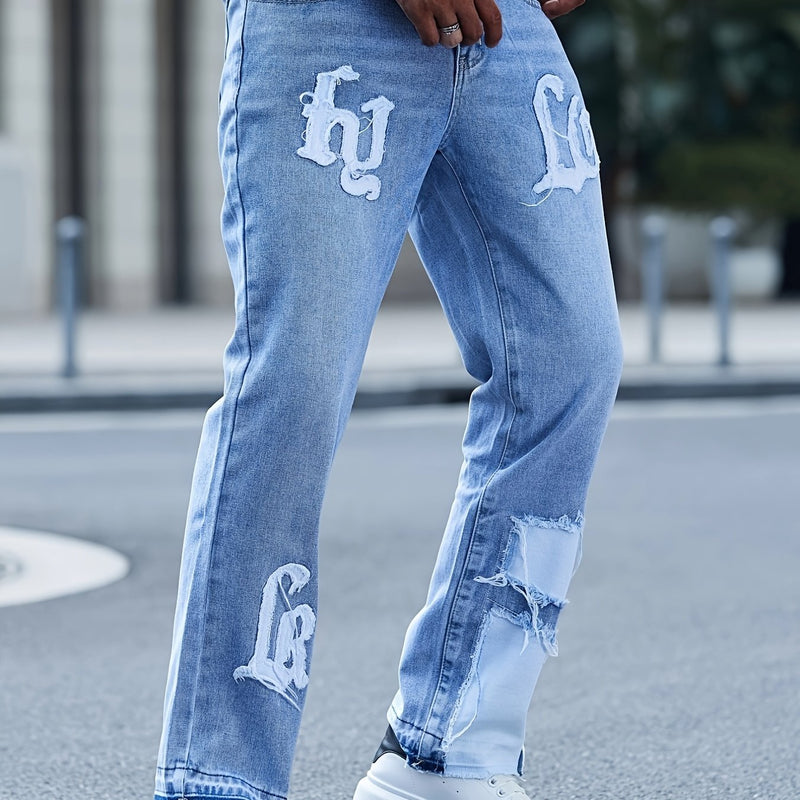 Men's Casual Washed Denim Jeans.