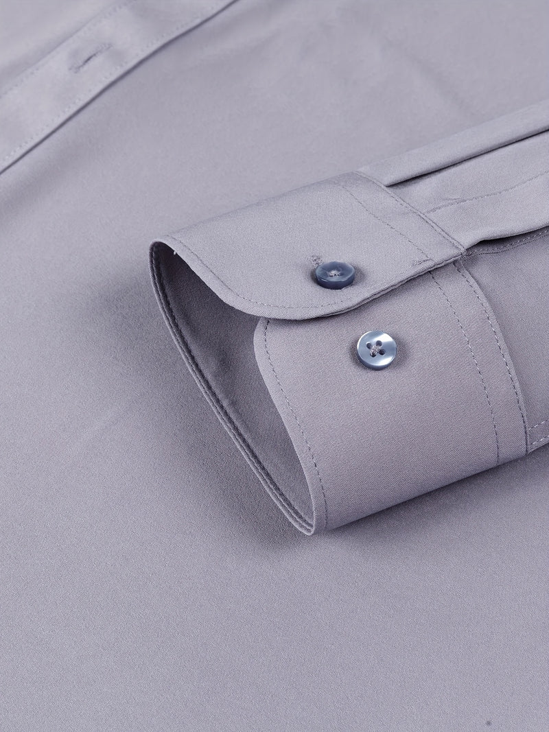 Two-Piece Set of Men's Solid Color Elastic Shirts.